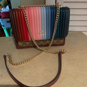 Coach crossbody rainbow leather purse